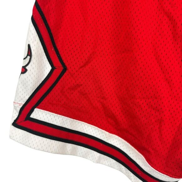 Vintage 90s NBA Chicago Bulls Champion Pro Cut Game Shorts sz 38 Red USA Made - Picture 12 of 16